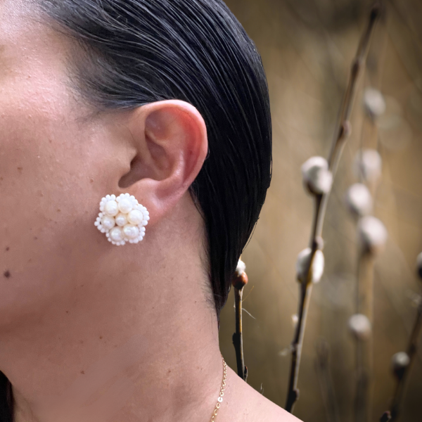 Rossely  pearl floral earring
