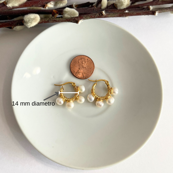 Nego pearl hoop earrings