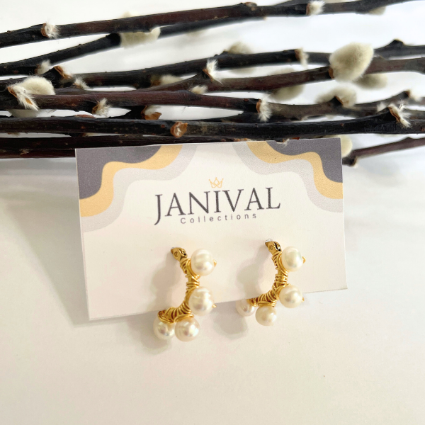 Nego pearl hoop earrings