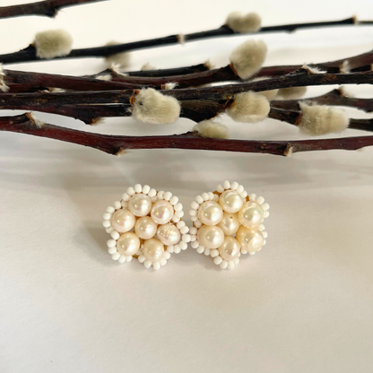 Rossely  pearl floral earring