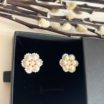 Rossely  pearl floral earring